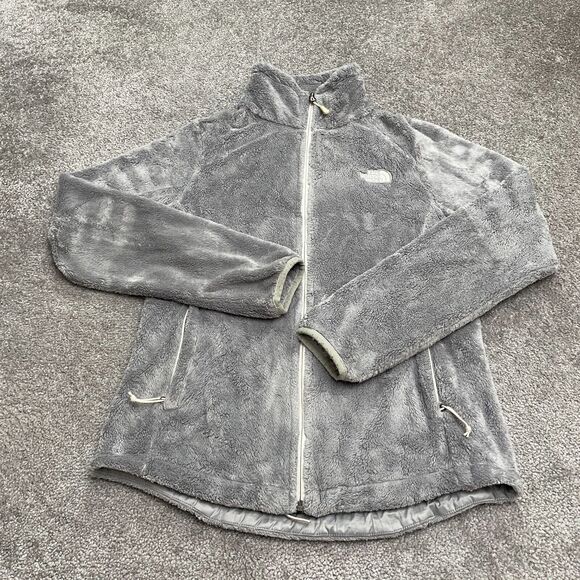 The North Face Oso Osito Fleece Jacket Womens Small Gray Full Zip Pocket Outdoor - Picture 1 of 16